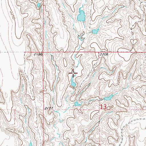 Topographic Map of Harms Reservoir, NE