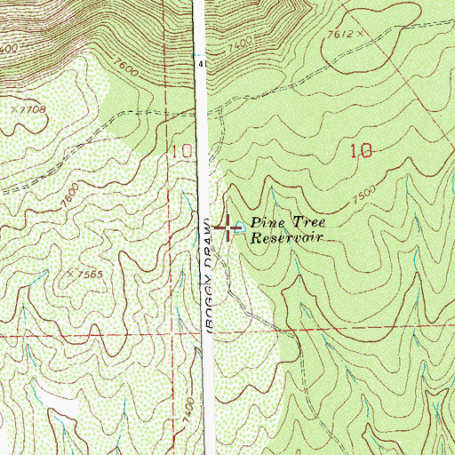 Topographic Map of Pine Tree Reservoir, CO