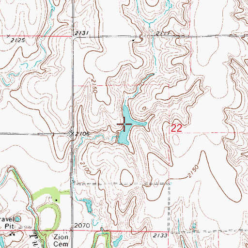 Topographic Map of Ziegler Reservoir, NE