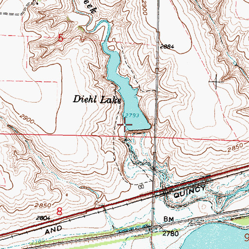 Topographic Map of Diehl Lake Dam, NE