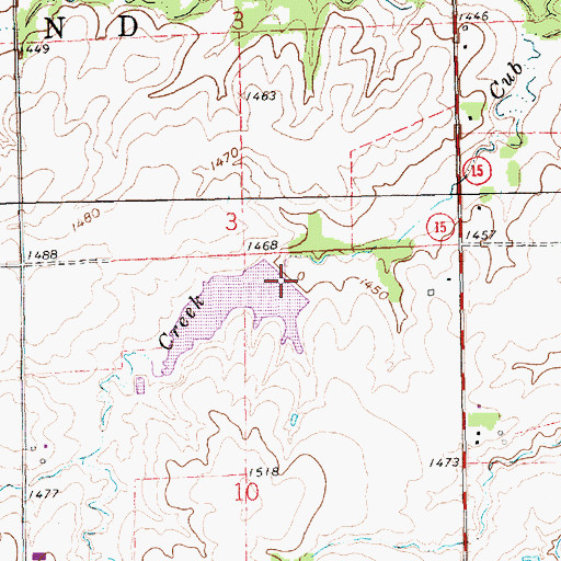 Topographic Map of Cub Creek Dam 17-B, NE