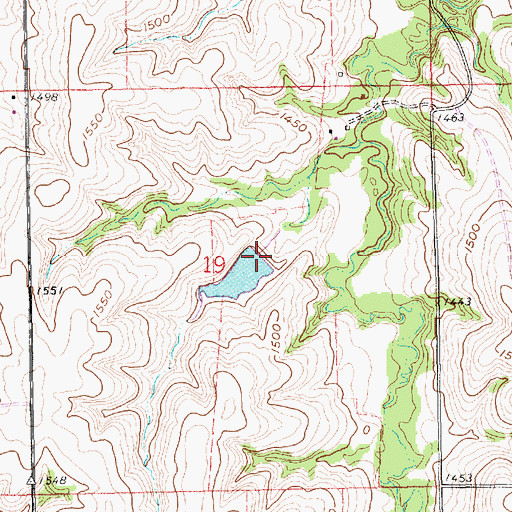 Topographic Map of Priefert Dam, NE