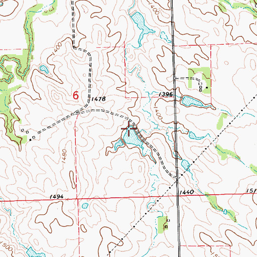 Topographic Map of Zart Dam, NE