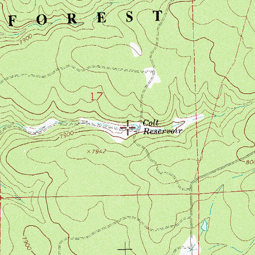 Topographic Map of Colt Reservoir, CO