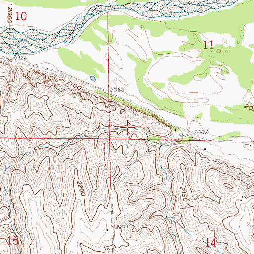 Topographic Map of Cadwalder Reservoir, NE