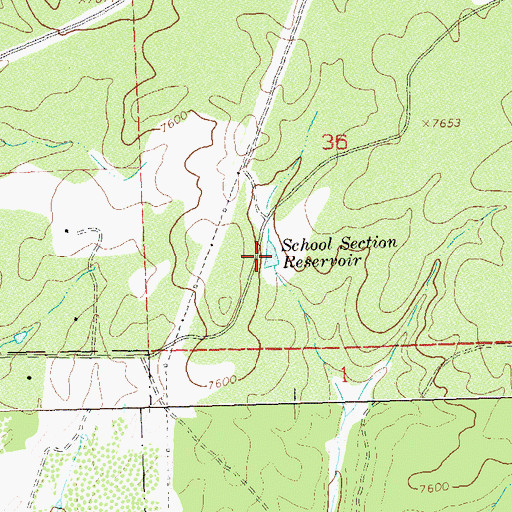 Topographic Map of School Section Reservoir, CO