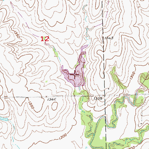 Topographic Map of Bear Creek Reservoir 2-B, NE