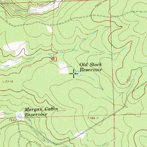 Topographic Map of Old Stock Reservoir, CO