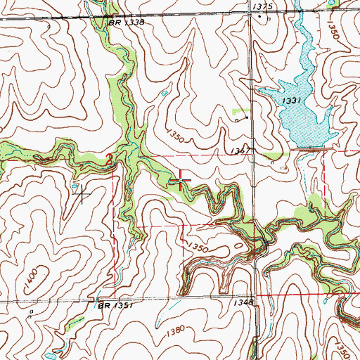 Topographic Map of Big Indian Creek Reservoir 14-B, NE