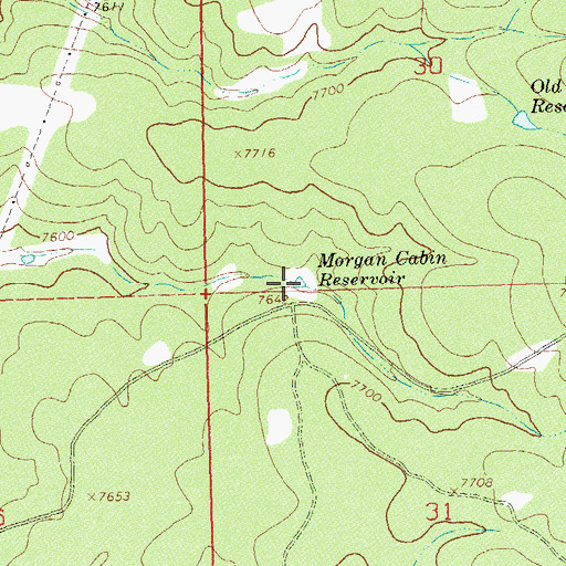 Topographic Map of Morgan Cabin Reservoir, CO