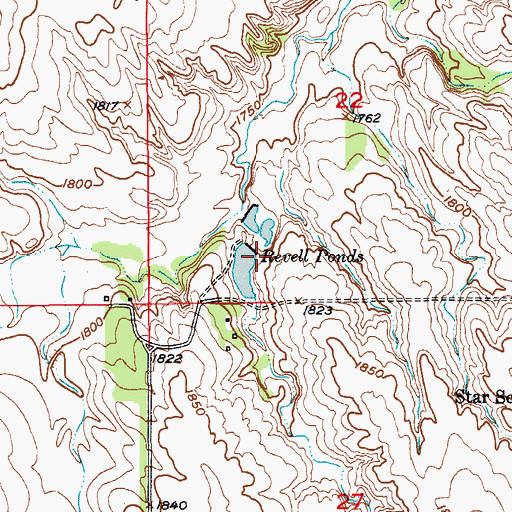 Topographic Map of Revell Reservoir, NE