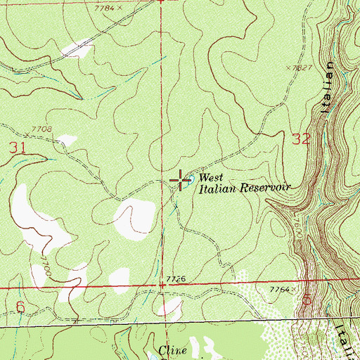 Topographic Map of West Italian Reservoir, CO