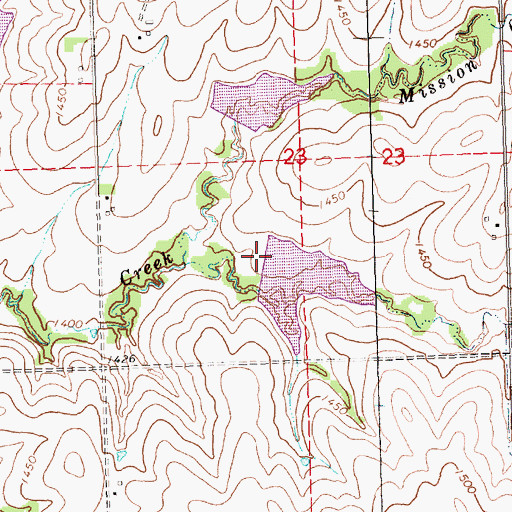 Topographic Map of Mission Creek Dam 7-F, NE