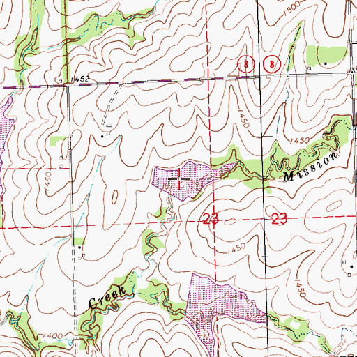 Topographic Map of Mission Creek Reservoir 7-E, NE