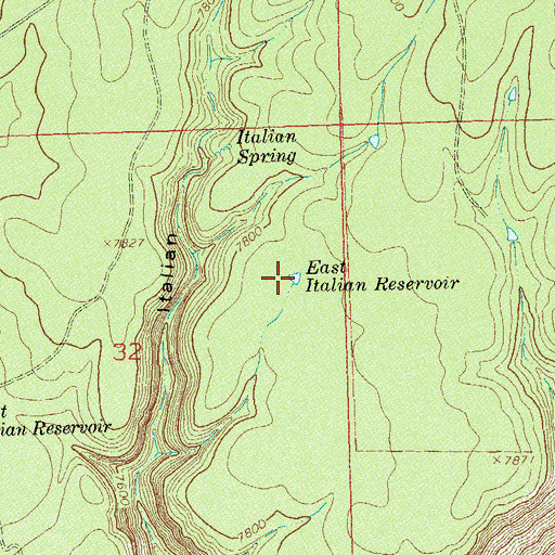 Topographic Map of East Italian Reservoir, CO