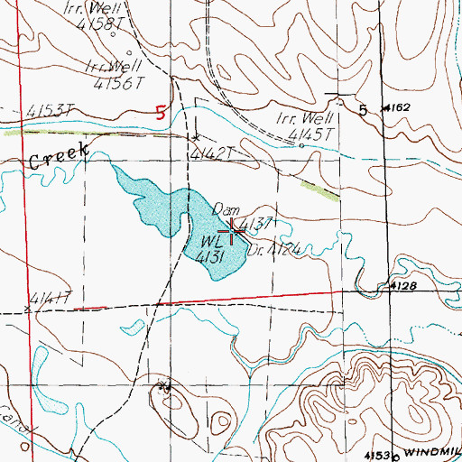 Topographic Map of Cook Middle Dam, NE