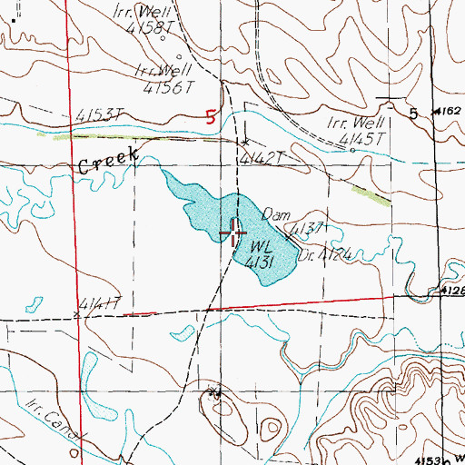 Topographic Map of Cook Middle Reservoir, NE
