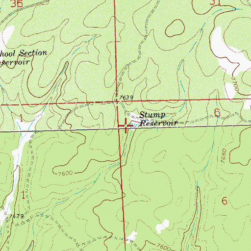 Topographic Map of Stump Reservoir, CO