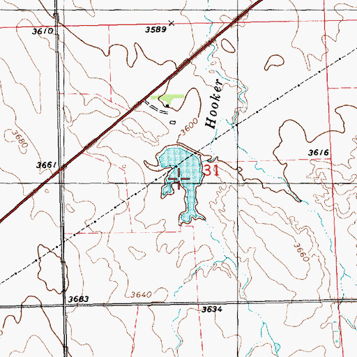Topographic Map of Alcorn Reservoir, NE