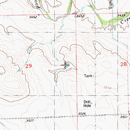Topographic Map of Blust Reservoir, NE