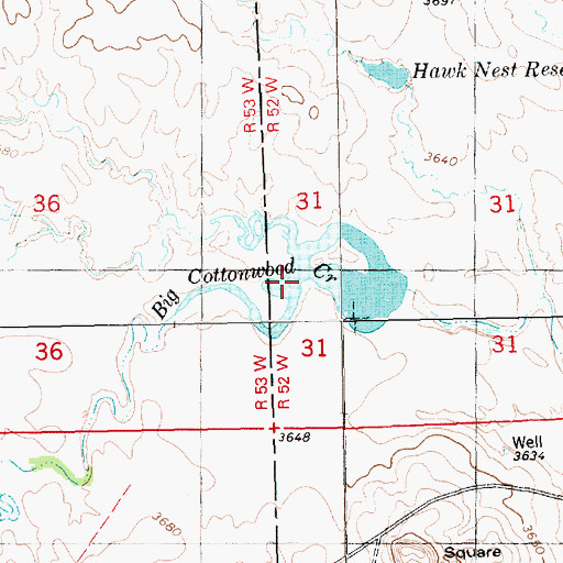 Topographic Map of Moody Reservoir, NE