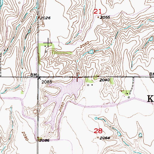 Topographic Map of Farwell Regulating Dam, NE