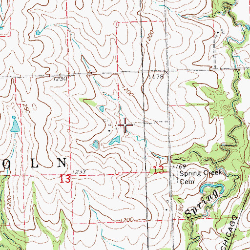 Topographic Map of Spring Creek Dam 8-1, NE