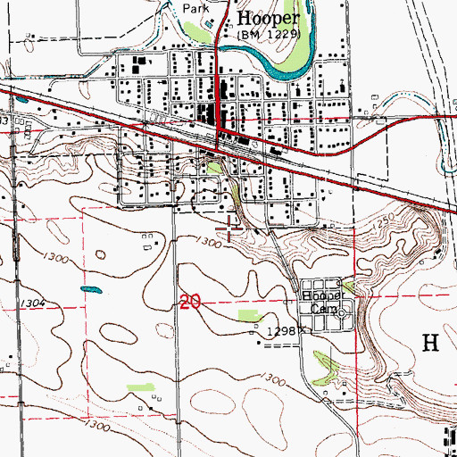 Topographic Map of Hooper Reservoir, NE