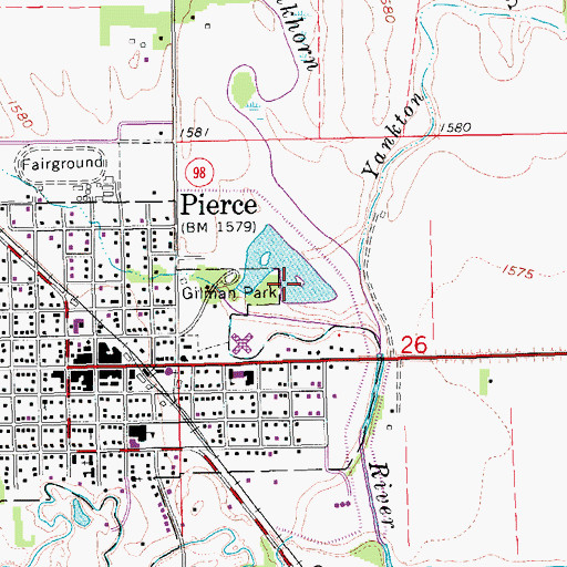 Topographic Map of Pierce Dam, NE