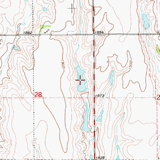 Topographic Map of Meents Reservoir, NE