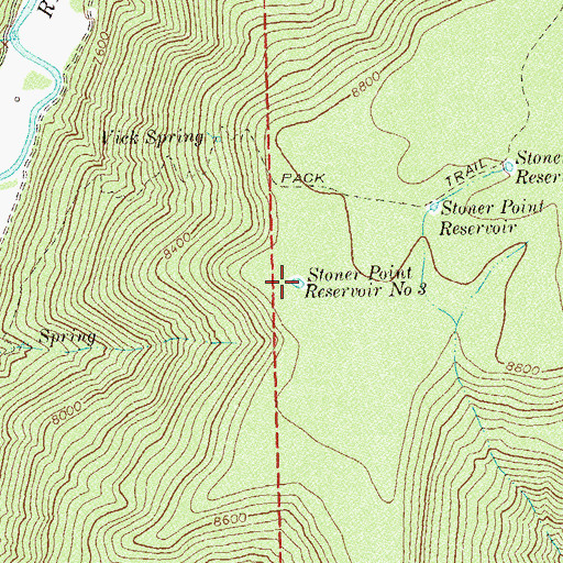 Topographic Map of Stoner Point Reservoir Number 3, CO