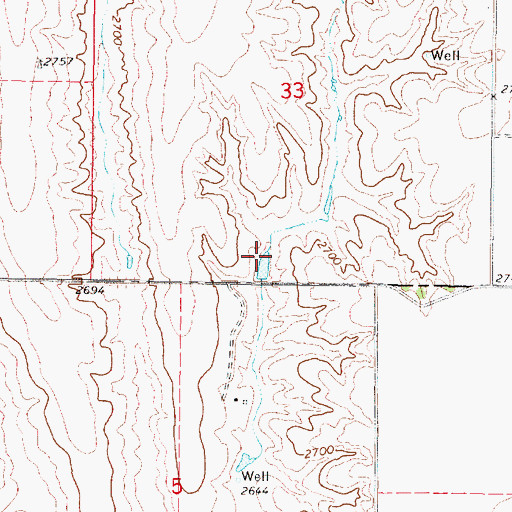 Topographic Map of Dawson Company Road Dam Reservoir Number 1, NE