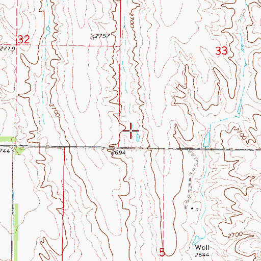 Topographic Map of Dawson Company Road Dam Reservoir Number 2, NE