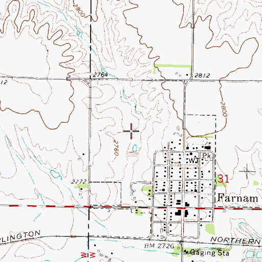 Topographic Map of Farnam Reservoir, NE