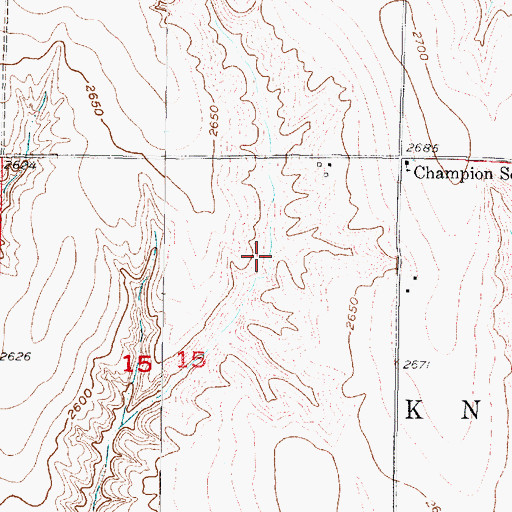 Topographic Map of Dry Creek Reservoir 2-B, NE