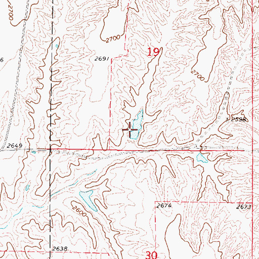 Topographic Map of Hueftle Reservoir, NE