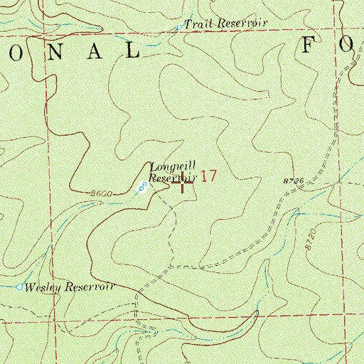 Topographic Map of Longwill Reservoir, CO