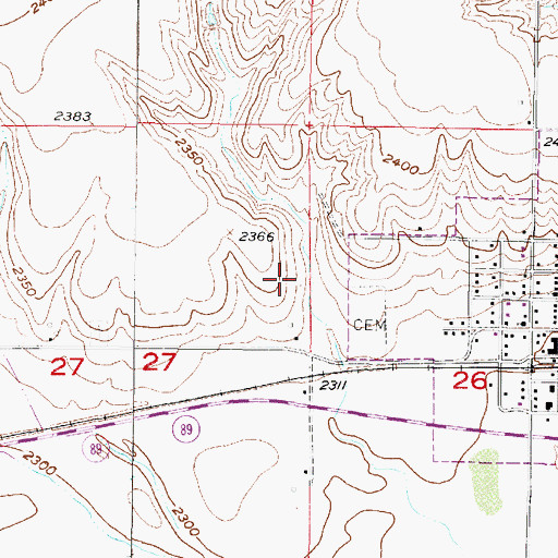 Topographic Map of Wilsonville Reservoir, NE