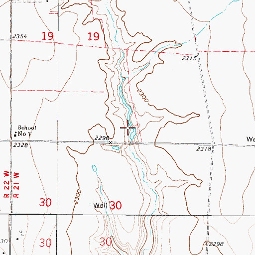 Topographic Map of Bailey Reservoir, NE