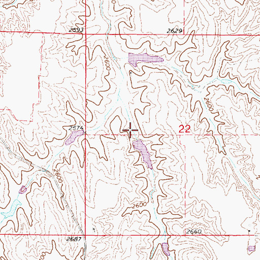 Topographic Map of Bellamy Dam, NE
