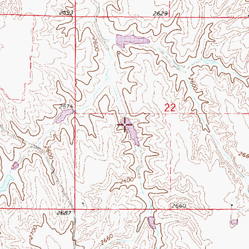 Topographic Map of Bellamy Reservoir, NE