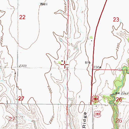 Topographic Map of Chambers-Graf Reservoir, NE