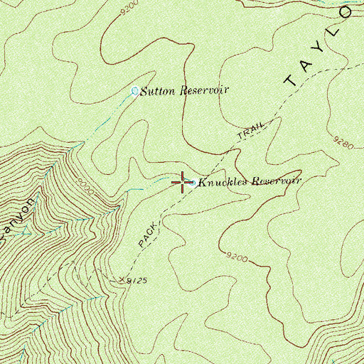 Topographic Map of Knuckles Reservoir, CO