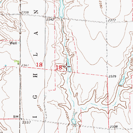Topographic Map of Gardner-Larson Reservoir, NE
