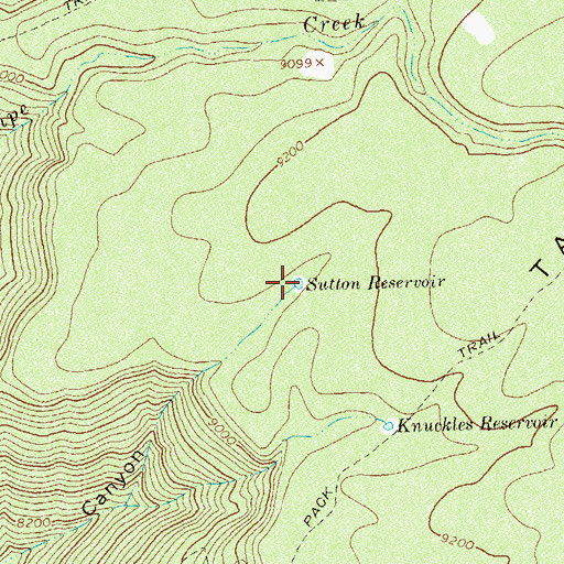 Topographic Map of Sutton Reservoir, CO