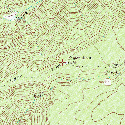 Topographic Map of Taylor Mesa Lake, CO