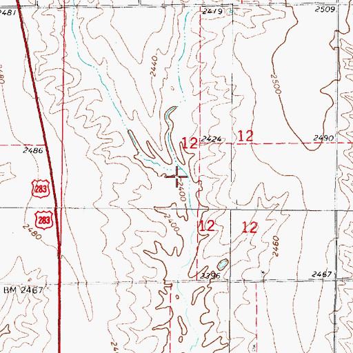 Topographic Map of Schrock Dam, NE
