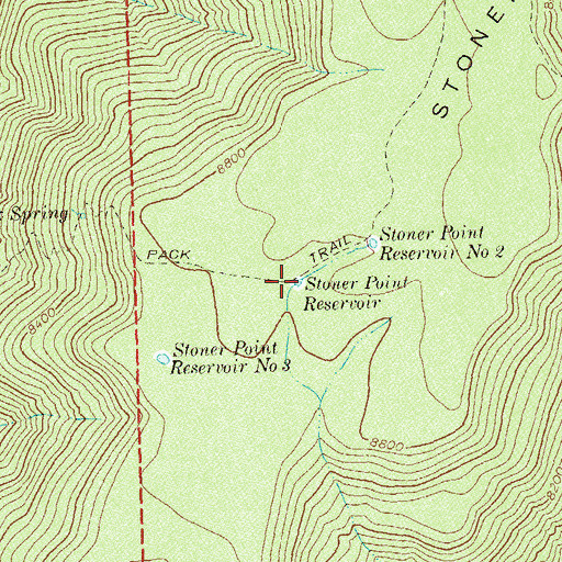 Topographic Map of Stoner Point Reservoir, CO