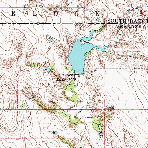 Topographic Map of Kaupp Dam West, NE
