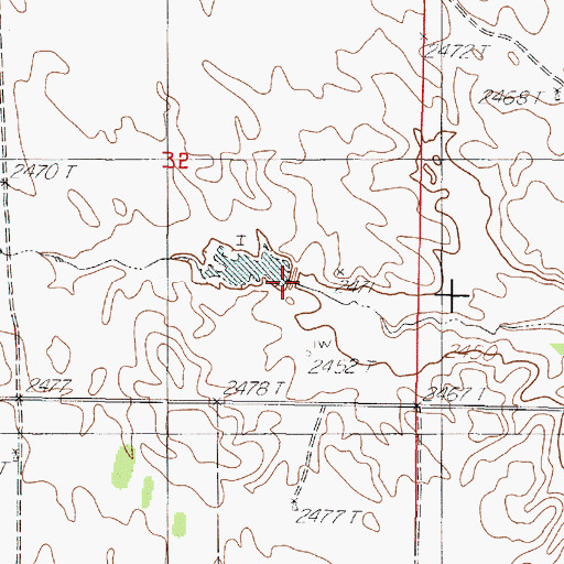 Topographic Map of Worth Dam, NE